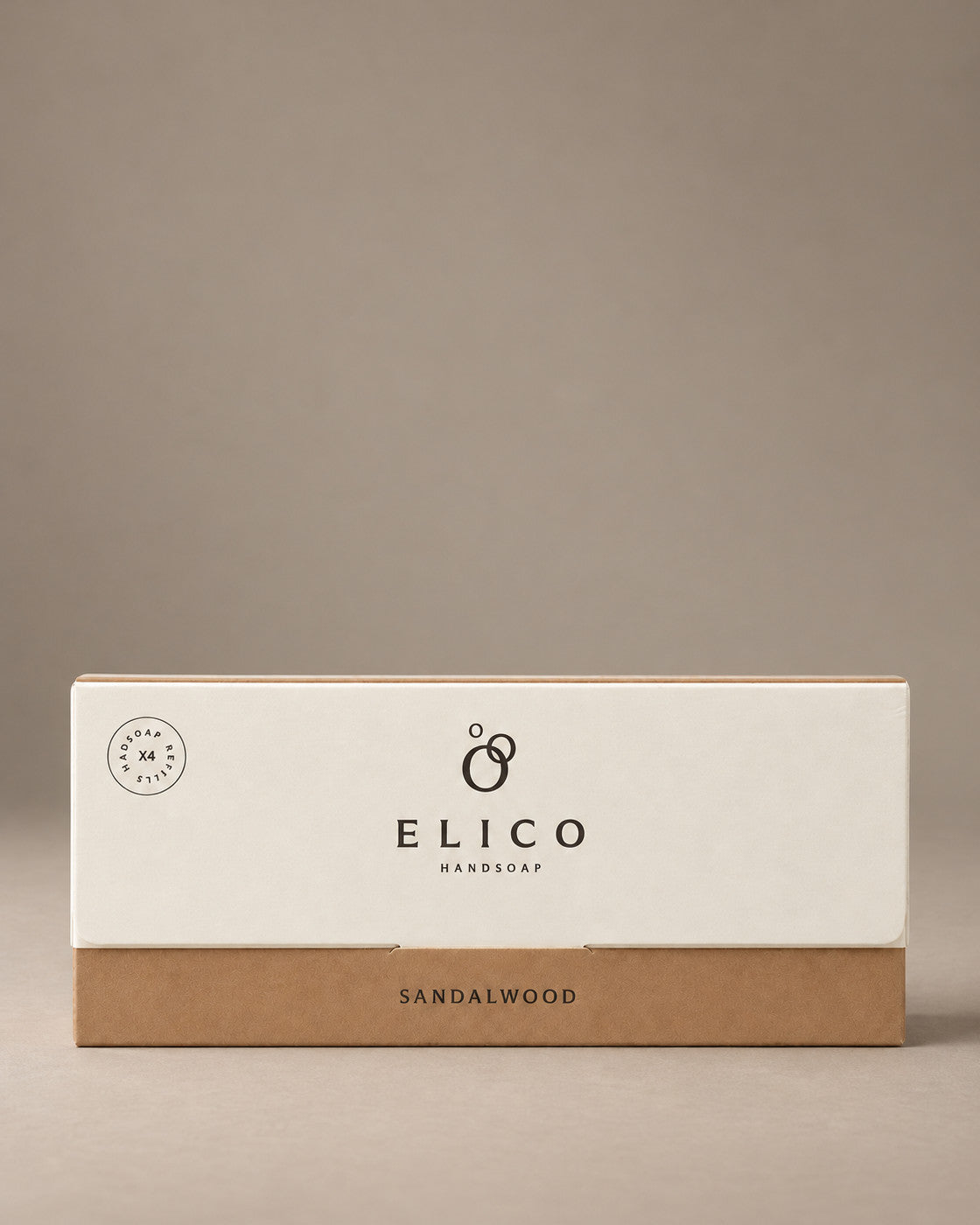 Elico håndsåpe refills 4-pakning Sandalwood, lukket eske