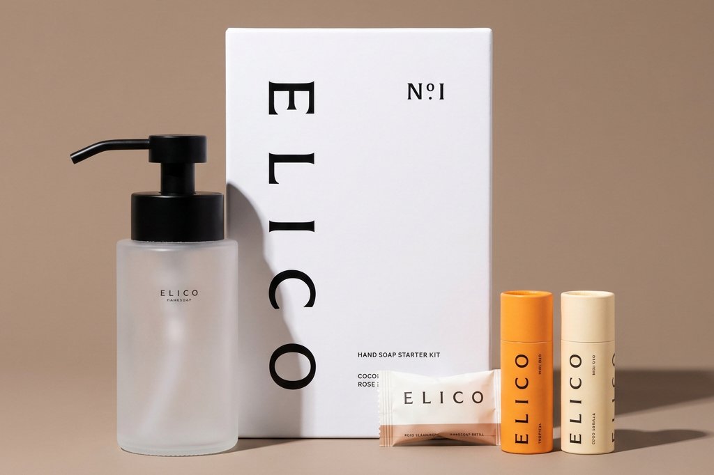 N°1 starterkit-doos met matglazen dispenser en refills