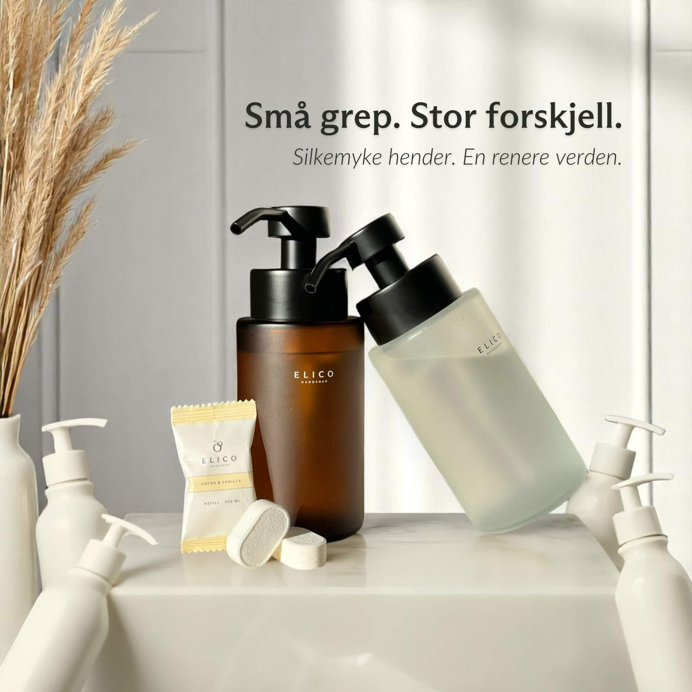 Every refill from Elico saves a plastic bottle – clean hands, clear conscience. One refill at a time